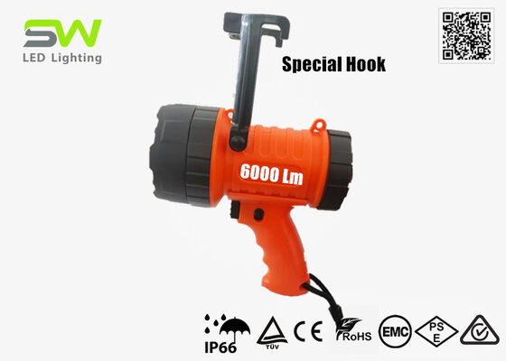 Compact 6000 Lumens Rechargeable LED Spotlight IP66 For Marine Site
