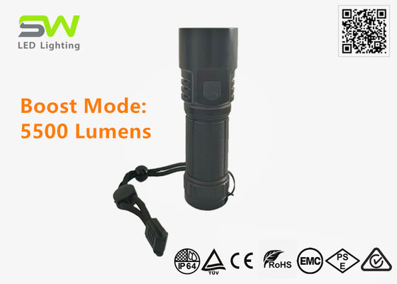 Compact Size 5500 Lumens High Power LED Torch Light USB C Rechargeable